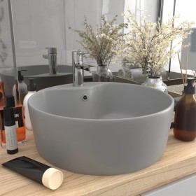 Luxurious washbasin with matte light gray ceramic overflow 36x13 cm by vidaXL, Sinks - Ref: Foro24-147037, Price: 69,20 €, Di...