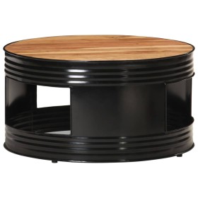 Mesa de centro de madera maciza de acacia negro 68x68x36 cm de , Mesas de centro - Ref: Foro24-321933, Precio: 191,99 €, Desc...