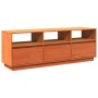 Solid pine wood TV stand, brown wax 140x37x50 cm by , TV Furniture - Ref: Foro24-847122, Price: 168,26 €, Discount: %