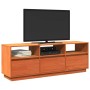 Solid pine wood TV stand, brown wax 140x37x50 cm by , TV Furniture - Ref: Foro24-847122, Price: 168,26 €, Discount: %