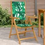 Garden chairs 2 pcs acacia wood and leaf patterned fabric by , Garden chairs - Ref: Foro24-367661, Price: 149,21 €, Discount: %