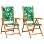 Garden chairs 2 pcs acacia wood and leaf patterned fabric by , Garden chairs - Ref: Foro24-367661, Price: 149,21 €, Discount: %