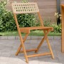 Bistro chairs 2 pcs solid acacia wood PE rattan beige by , Garden chairs - Ref: Foro24-367677, Price: 87,13 €, Discount: %