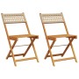 Bistro chairs 2 pcs solid acacia wood PE rattan beige by , Garden chairs - Ref: Foro24-367677, Price: 87,13 €, Discount: %