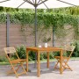 Bistrostühle 2 Stk. massives Akazienholz Rattan PE beige von , Gartenstühle - Ref: Foro24-367677, Preis: 87,13 €, Rabatt: %