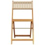 Bistro chairs 2 pcs solid acacia wood PE rattan beige by , Garden chairs - Ref: Foro24-367677, Price: 87,13 €, Discount: %