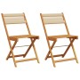 Bistro chairs 2 pcs solid acacia wood and beige polypropylene by , Garden chairs - Ref: Foro24-367680, Price: 93,94 €, Discou...