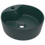 Lavabo lujo con rebosadero cerámica verde oscuro mate 36x13 cm de vidaXL, Lavabos - Ref: Foro24-147036, Precio: 60,71 €, Desc...