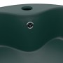 Lavabo lujo con rebosadero cerámica verde oscuro mate 36x13 cm de vidaXL, Lavabos - Ref: Foro24-147036, Precio: 60,71 €, Desc...