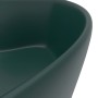 Lavabo lujo con rebosadero cerámica verde oscuro mate 36x13 cm de vidaXL, Lavabos - Ref: Foro24-147036, Precio: 60,71 €, Desc...