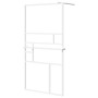 Shower screen with ESG glass shelf and white aluminum 115x195cm by , Shower walls and screens - Ref: Foro24-3185510, Price: 2...