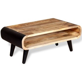 Mesa de centro de madera de mango rugosa 90x55x39 cm de , Mesas de centro - Ref: Foro24-244008, Precio: 223,99 €, Descuento: %