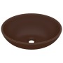 Matte dark brown ceramic oval luxury washbasin 40x33 cm by vidaXL, Sinks - Ref: Foro24-146929, Price: 55,04 €, Discount: %