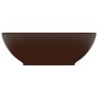 Matte dark brown ceramic oval luxury washbasin 40x33 cm by vidaXL, Sinks - Ref: Foro24-146929, Price: 55,04 €, Discount: %