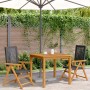 Garden chairs 2 units solid acacia wood and black PE rattan by , Garden chairs - Ref: Foro24-367651, Price: 153,99 €, Discoun...