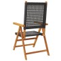 Garden chairs 2 units solid acacia wood and black PE rattan by , Garden chairs - Ref: Foro24-367651, Price: 153,99 €, Discoun...