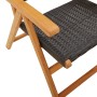 Garden chairs 2 units solid acacia wood and black PE rattan by , Garden chairs - Ref: Foro24-367651, Price: 153,99 €, Discoun...