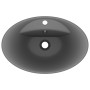 Luxurious sink with dark gray ceramic overflow 58.5x39 cm by vidaXL, Sinks - Ref: Foro24-146939, Price: 76,99 €, Discount: %