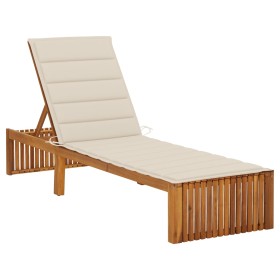 Sun lounger with solid acacia wood cushion by , Loungers - Ref: Foro24-3064152, Price: 209,99 €, Discount: %