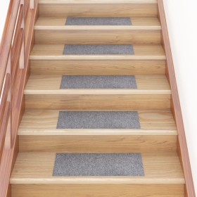 Alfombrilla autoadhesiva escalera 15 uds gris claro 60x25 cm de , Alfombrillas para escalones - Ref: Foro24-326915, Precio: 3...