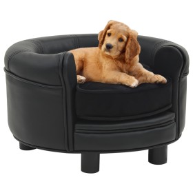 Sofá para perros felpa y cuero sintético negro 48x48x32 cm de vidaXL, Camas para perros - Ref: Foro24-170957, Precio: 77,34 €...