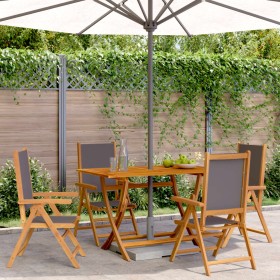 Reclining garden chairs 4 pcs solid wood anthracite fabric by , Garden chairs - Ref: Foro24-3214541, Price: 283,99 €, Discoun...