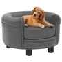 Gray plush and synthetic leather dog sofa 48x48x32 cm by vidaXL, Beds for dogs - Ref: Foro24-170956, Price: 77,20 €, Discount: %