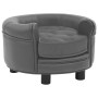 Gray plush and synthetic leather dog sofa 48x48x32 cm by vidaXL, Beds for dogs - Ref: Foro24-170956, Price: 77,20 €, Discount: %