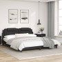 Bed frame with synthetic leather headboard black 180x200cm by , Beds and slatted bases - Ref: Foro24-3208110, Price: 223,56 €...