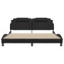 Bed frame with synthetic leather headboard black 180x200cm by , Beds and slatted bases - Ref: Foro24-3208110, Price: 223,56 €...