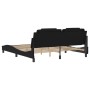 Bed frame with synthetic leather headboard black 180x200cm by , Beds and slatted bases - Ref: Foro24-3208110, Price: 223,56 €...