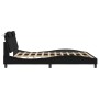 Bed frame with synthetic leather headboard black 180x200cm by , Beds and slatted bases - Ref: Foro24-3208110, Price: 223,56 €...