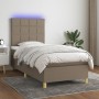 Box spring bed, mattress and LED lights, taupe grey fabric 90x190 cm by , Beds and slatted bases - Ref: Foro24-3135401, Price...