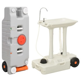 Lavabo para camping con depósito de agua con ruedas gris de , Purificadores y filtros de agua portátiles - Ref: Foro24-318667...