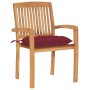 Stackable garden chairs 4 pcs teak wood with cushions by , Garden chairs - Ref: Foro24-3073264, Price: 485,38 €, Discount: %