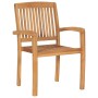 Stackable garden chairs 4 pcs teak wood with cushions by , Garden chairs - Ref: Foro24-3073264, Price: 485,38 €, Discount: %