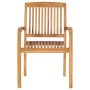 Stackable garden chairs 4 pcs teak wood with cushions by , Garden chairs - Ref: Foro24-3073264, Price: 485,38 €, Discount: %