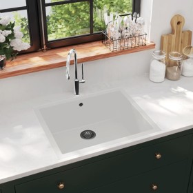 Kitchen sink with white granite overflow by vidaXL, Sinks - Ref: Foro24-147072, Price: 182,15 €, Discount: %