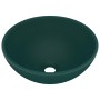 Matte dark green ceramic round luxury washbasin 32.5x14 cm by vidaXL, Sinks - Ref: Foro24-146970, Price: 61,93 €, Discount: %