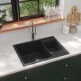 Double sink kitchen with overflow black granite by vidaXL, Sinks - Ref: Foro24-147085, Price: 206,79 €, Discount: %