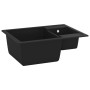 Double sink kitchen with overflow black granite by vidaXL, Sinks - Ref: Foro24-147085, Price: 206,79 €, Discount: %