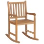 Silla mecedora de madera maciza de teca con cojín negro de , Sillas de jardín - Ref: Foro24-3062764, Precio: 160,08 €, Descue...