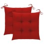 Garden chairs 2 units solid teak wood with red cushions by , Garden chairs - Ref: Foro24-3063273, Price: 248,41 €, Discount: %