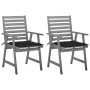 Dining garden chairs 2 units solid acacia wood with cushions by , Garden chairs - Ref: Foro24-3064408, Price: 153,42 €, Disco...