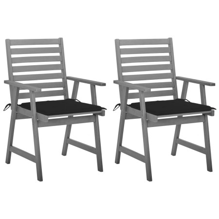 Dining garden chairs 2 units solid acacia wood with cushions by , Garden chairs - Ref: Foro24-3064408, Price: 153,42 €, Disco...