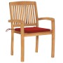 Stackable garden chairs 8 pcs teak wood with cushions by , Garden chairs - Ref: Foro24-3073246, Price: 977,70 €, Discount: %