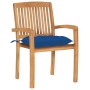 Stackable garden chairs, set of 4, made of teak wood with cushions. by , Garden chairs - Ref: Foro24-3073265, Price: 481,99 €...