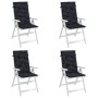 Cushions for high-back chairs 4 pcs black checkered fabric by , Cushions for chairs and sofas - Ref: Foro24-361257, Price: 77...