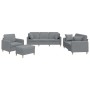 Set of sofas with 4 light gray fabric cushions by , Sofas - Ref: Foro24-3202078, Price: 779,78 €, Discount: %