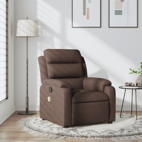 Dark brown fabric reclining massage chair by , Armchairs - Ref: Foro24-373479, Price: 239,99 €, Discount: %